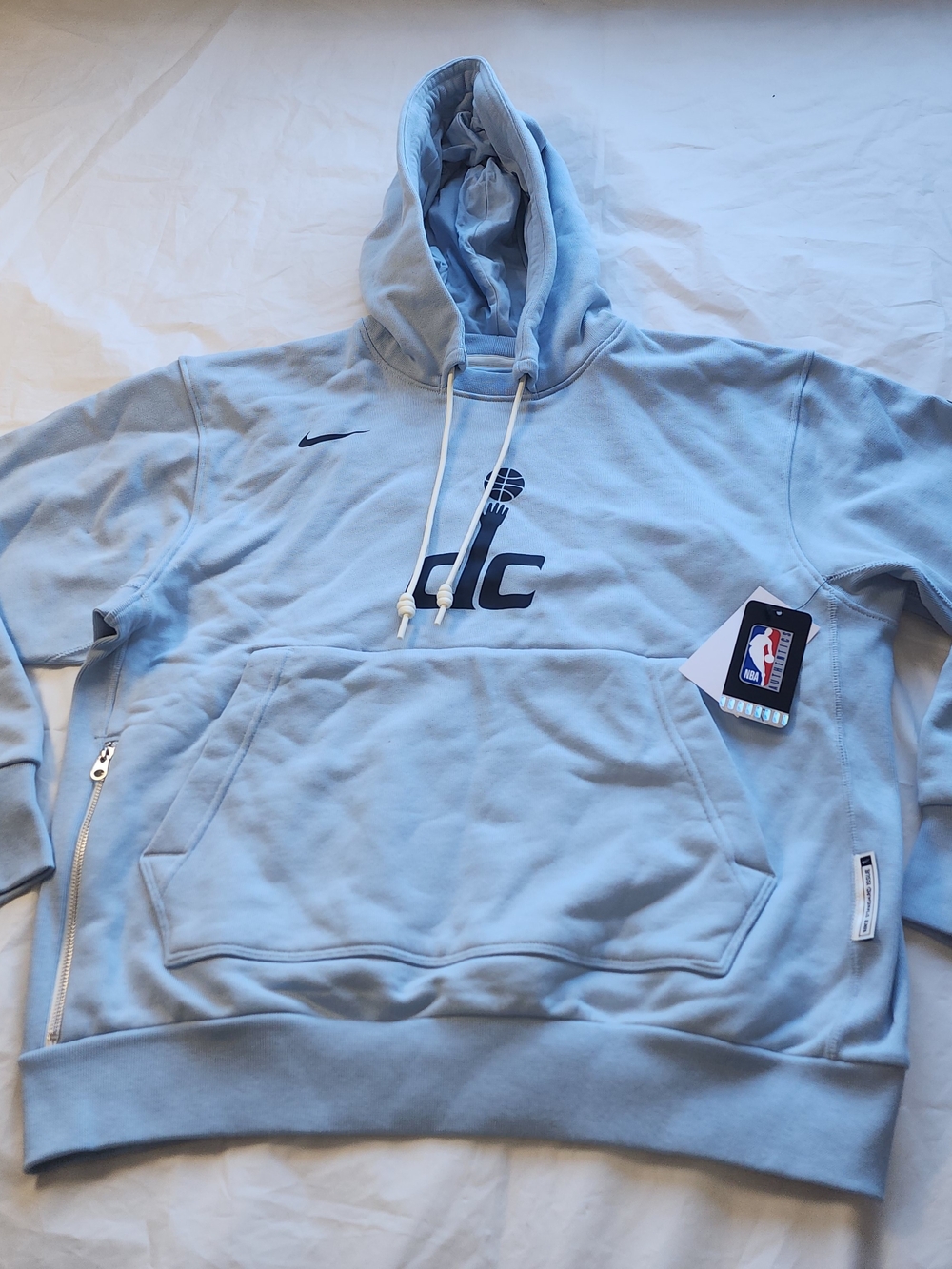 Nike NBA Washington Wizards Light Blue Pullover Hoodie Heavyweight Size Large